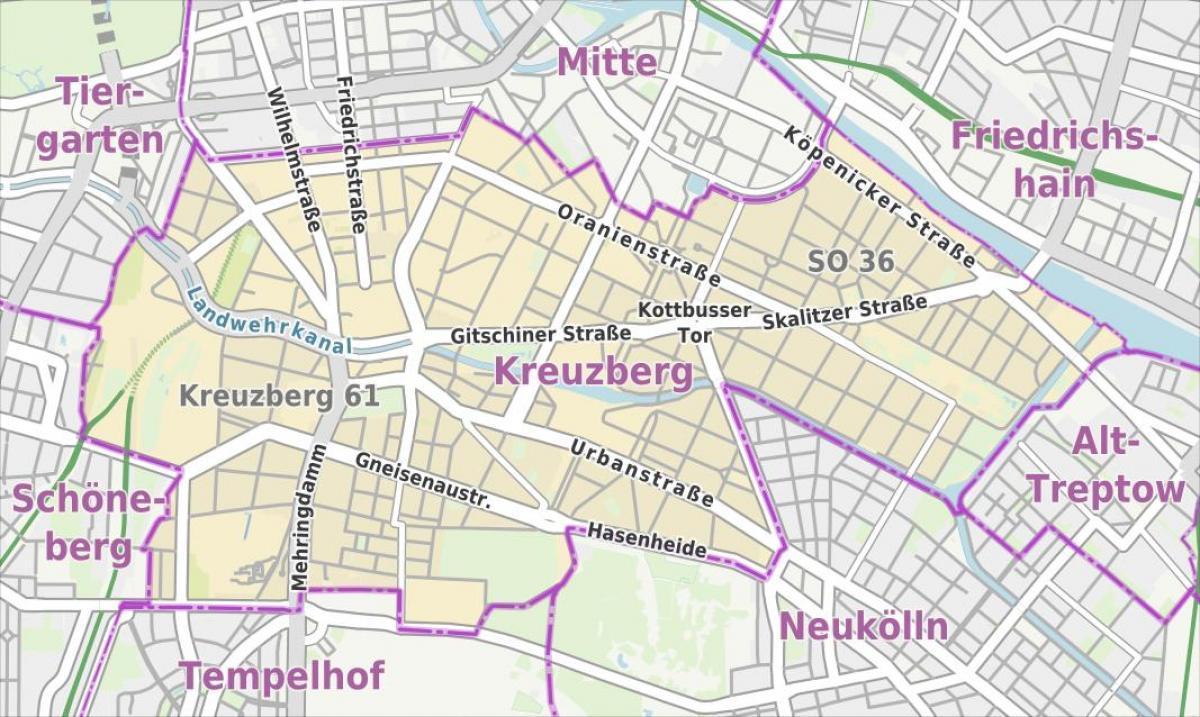 ベルリンのクロイツベルク地図