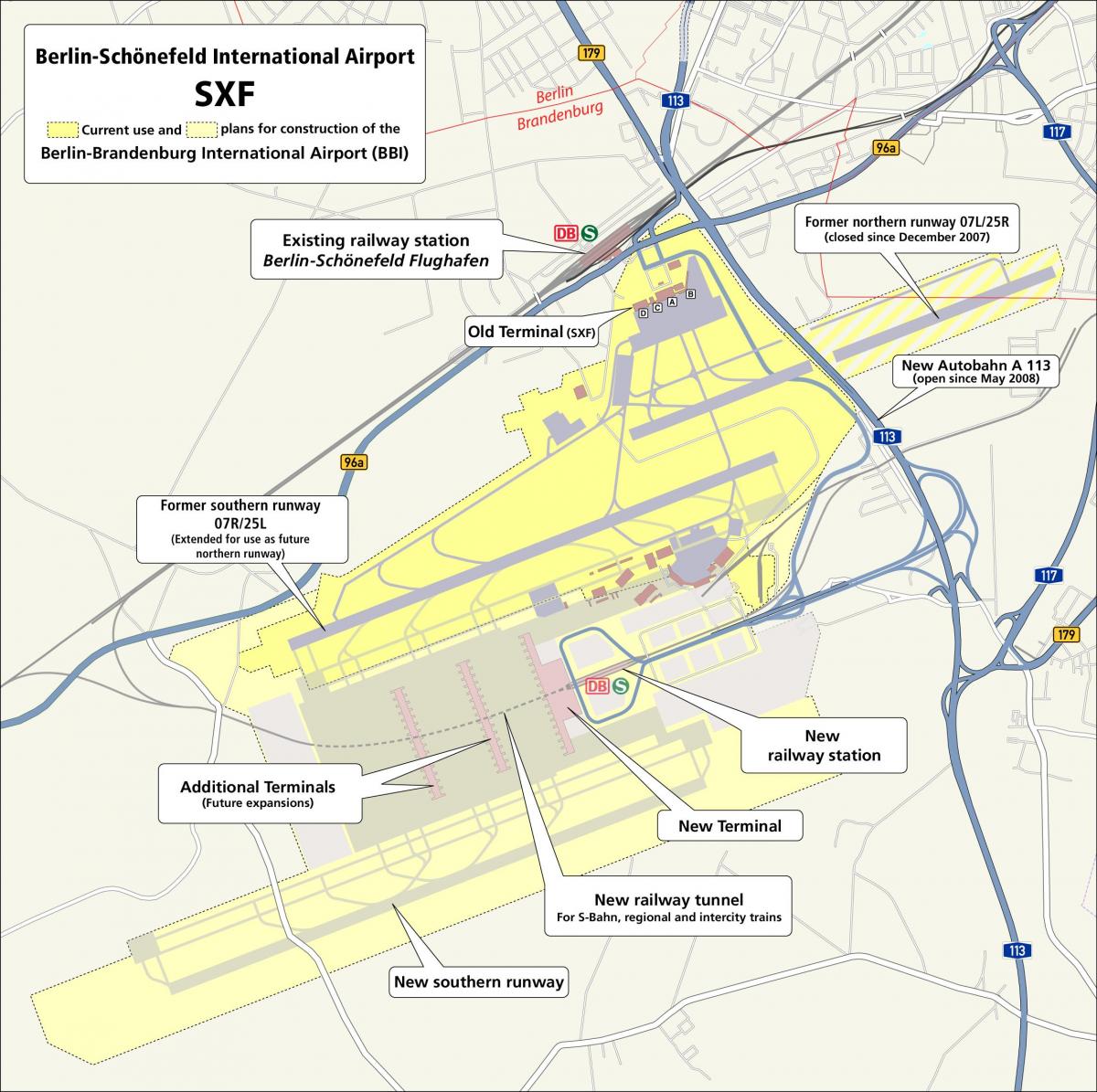 ベルリンのシェーネフェルト空港地図
