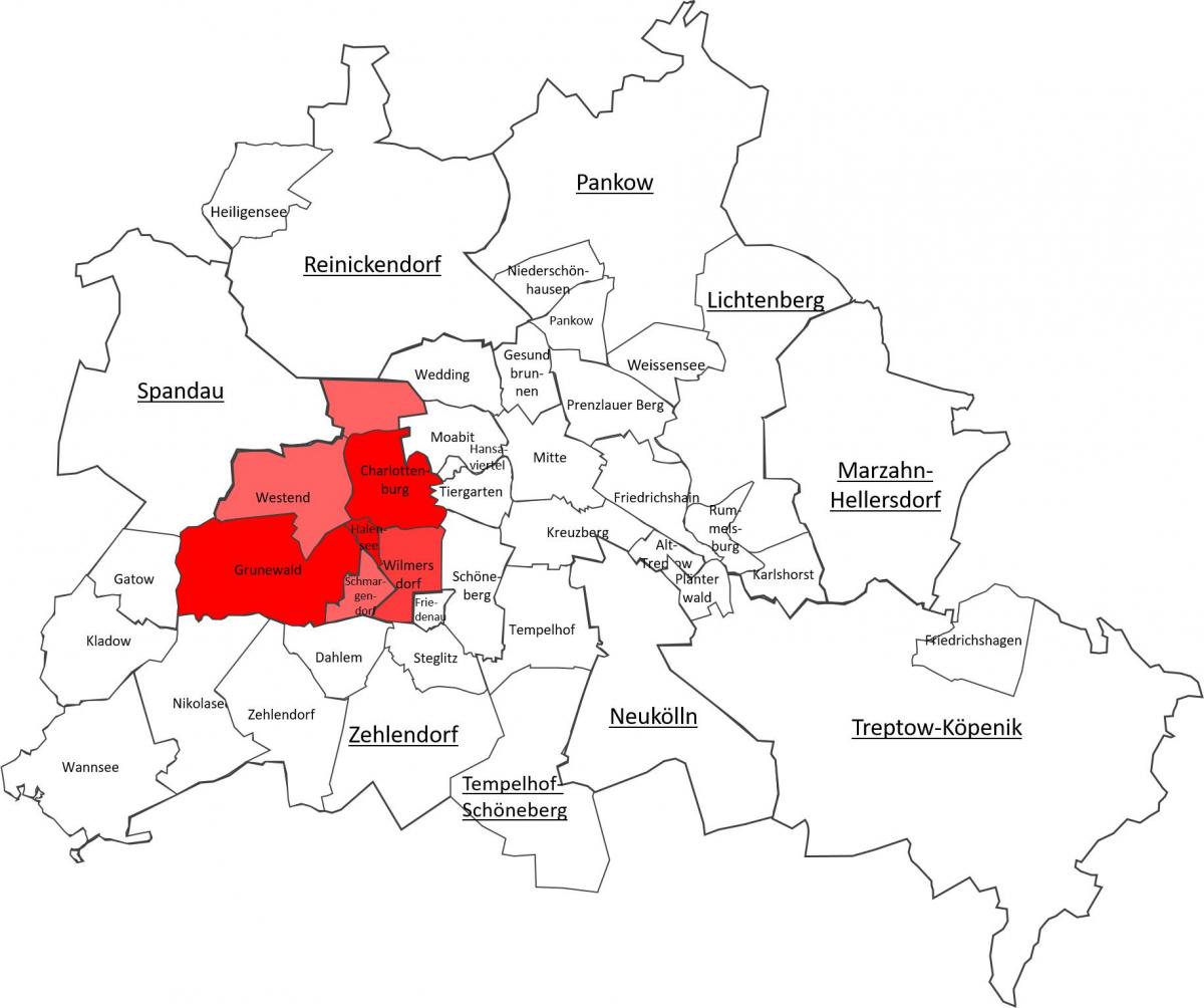 地図のシャルロッテンブルクベルリン
