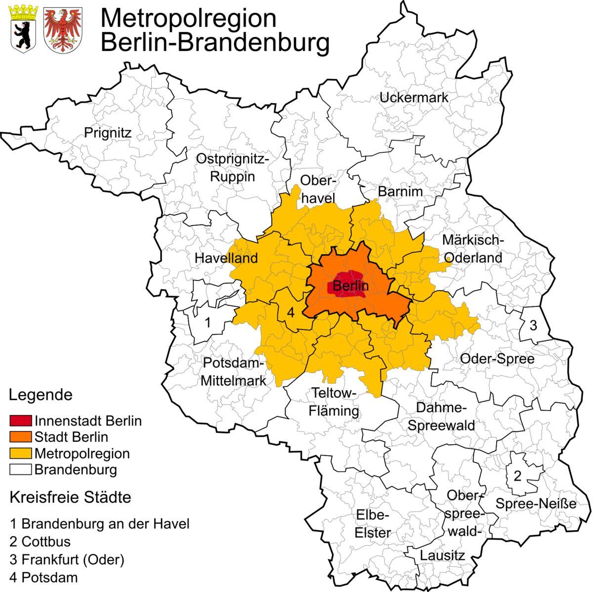 地図のベルリン地域
