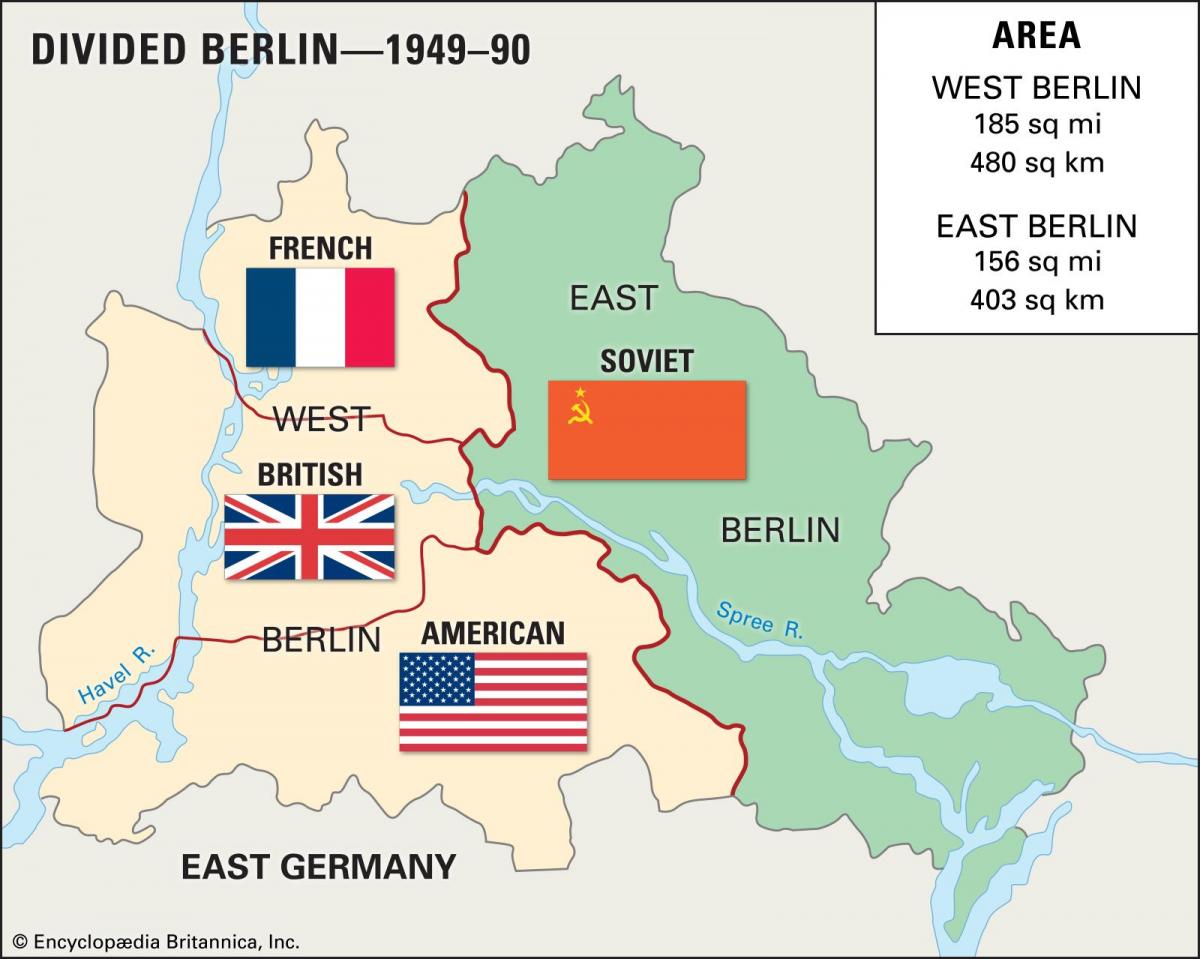 地図の東西ベルリンベルリン