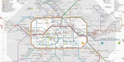 ベルリンの公共交通機関の地図