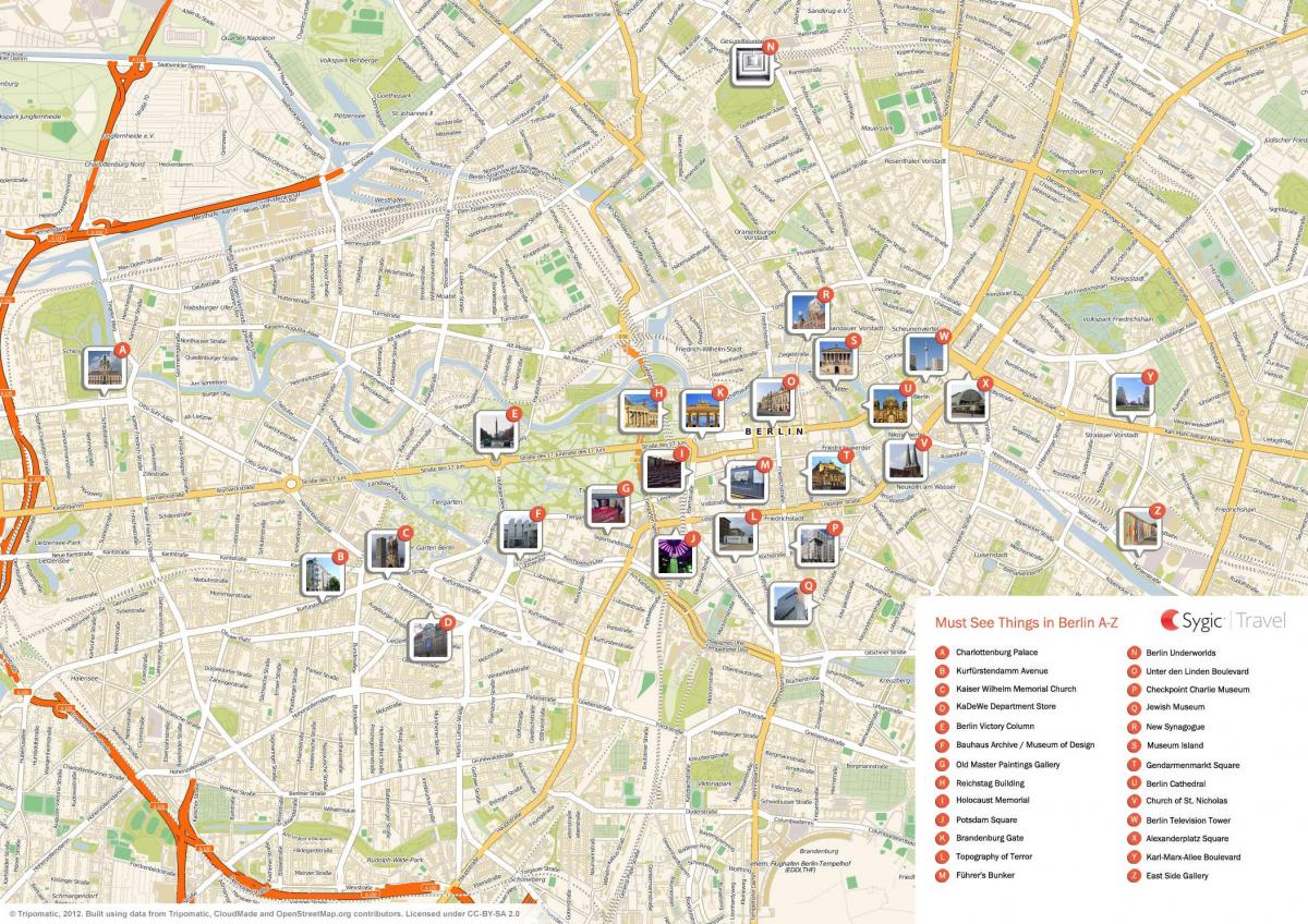 市内観光にベルリンの地図