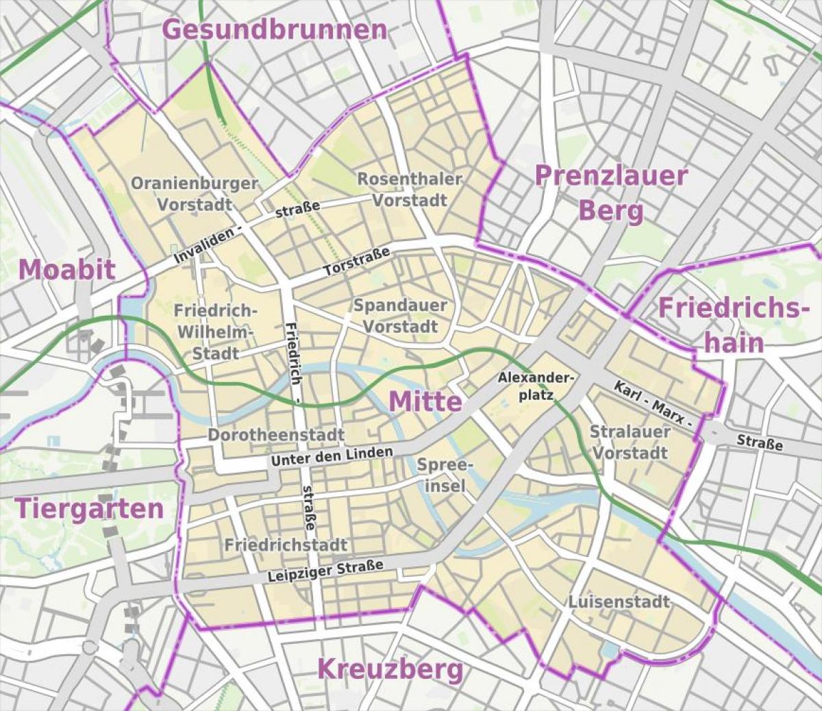 ミッテベルリンの地図