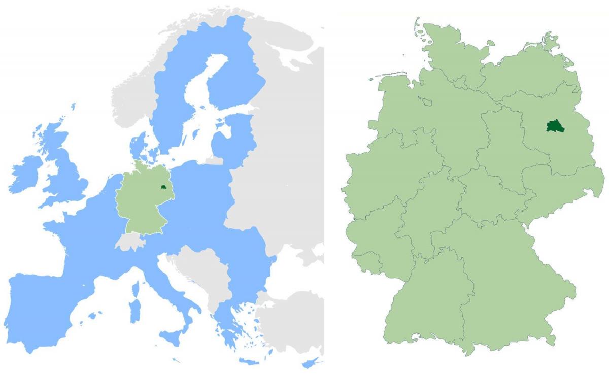 ベルリンの場所が世界の地図