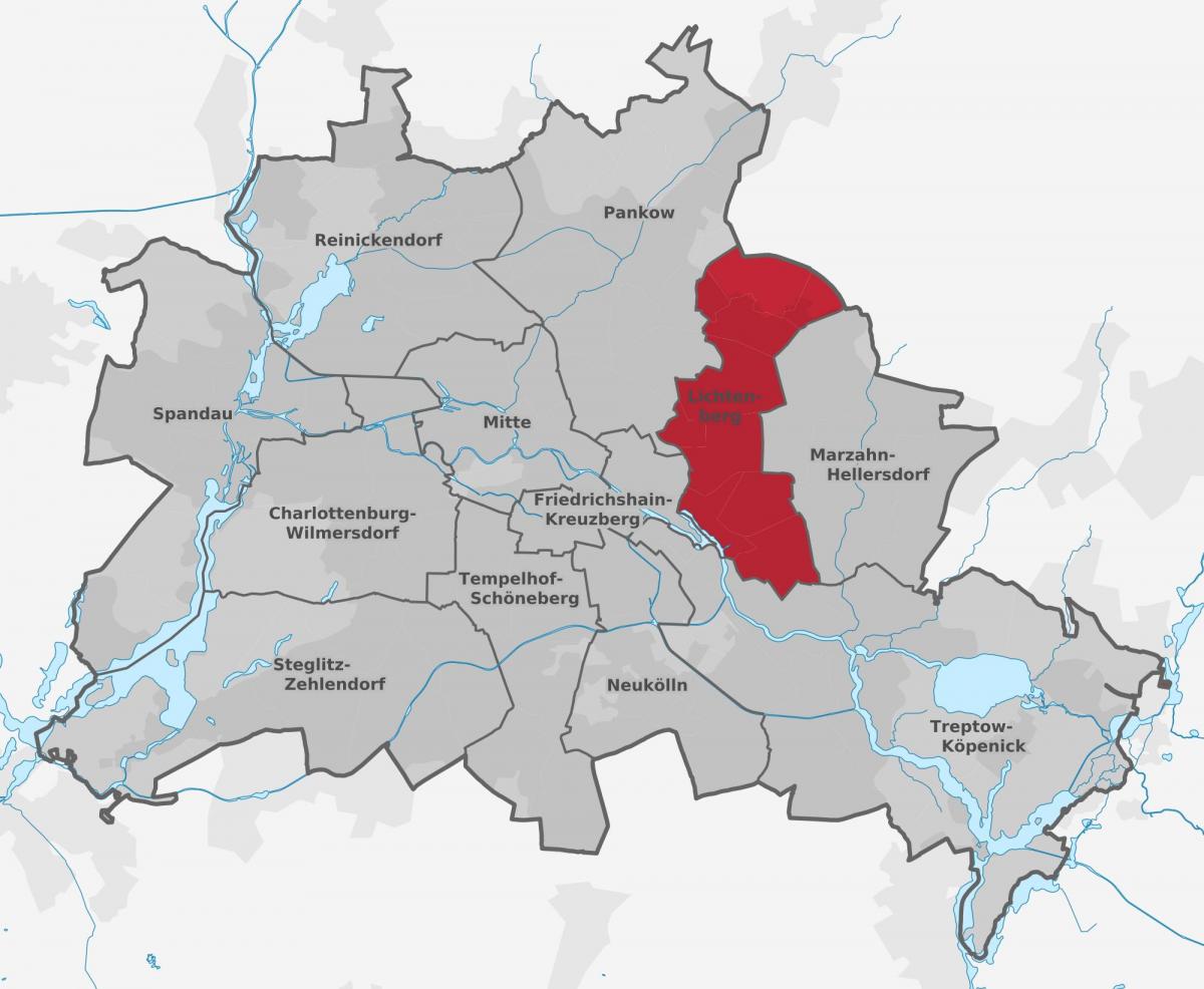 地図のリヒテンベルグベルリン