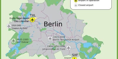 地図のテンペルホーフ空港
