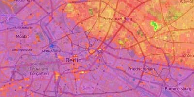 地図のベルリンの地形
