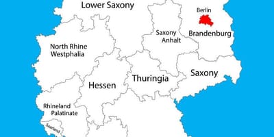 地図のドイツを示すベルリン