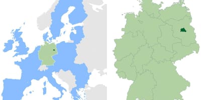 ベルリンの場所が世界の地図