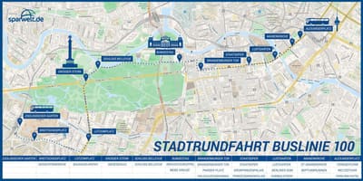 バス100通りのルートの地図