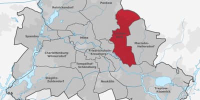 地図のリヒテンベルグベルリン